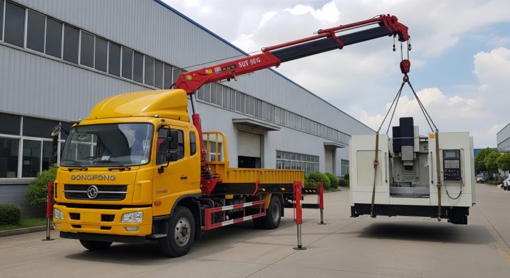 Cho thuê xe cẩu vận chuyển máy CNC